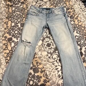 Silver Jeans Light Blue Distressed Boot Cut Jeans
